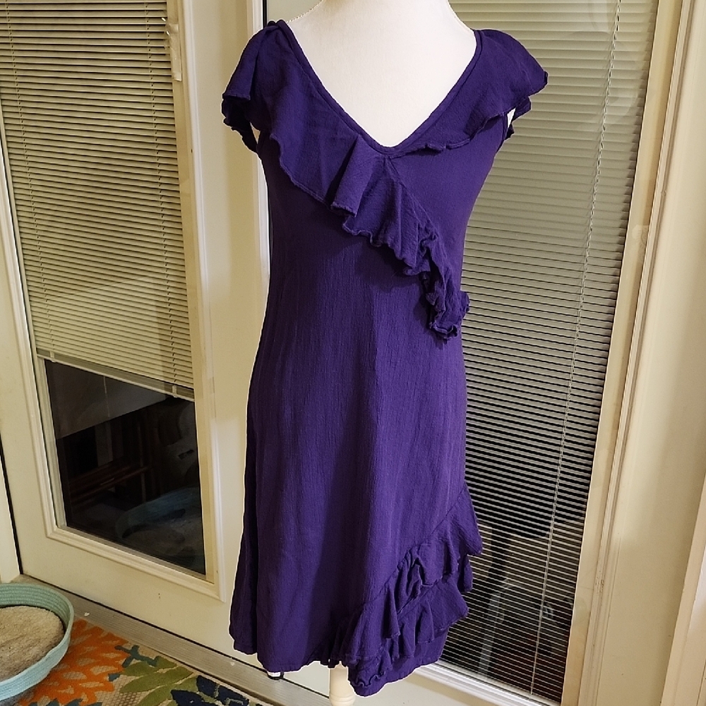 Elegant Purple Ruffle Dress